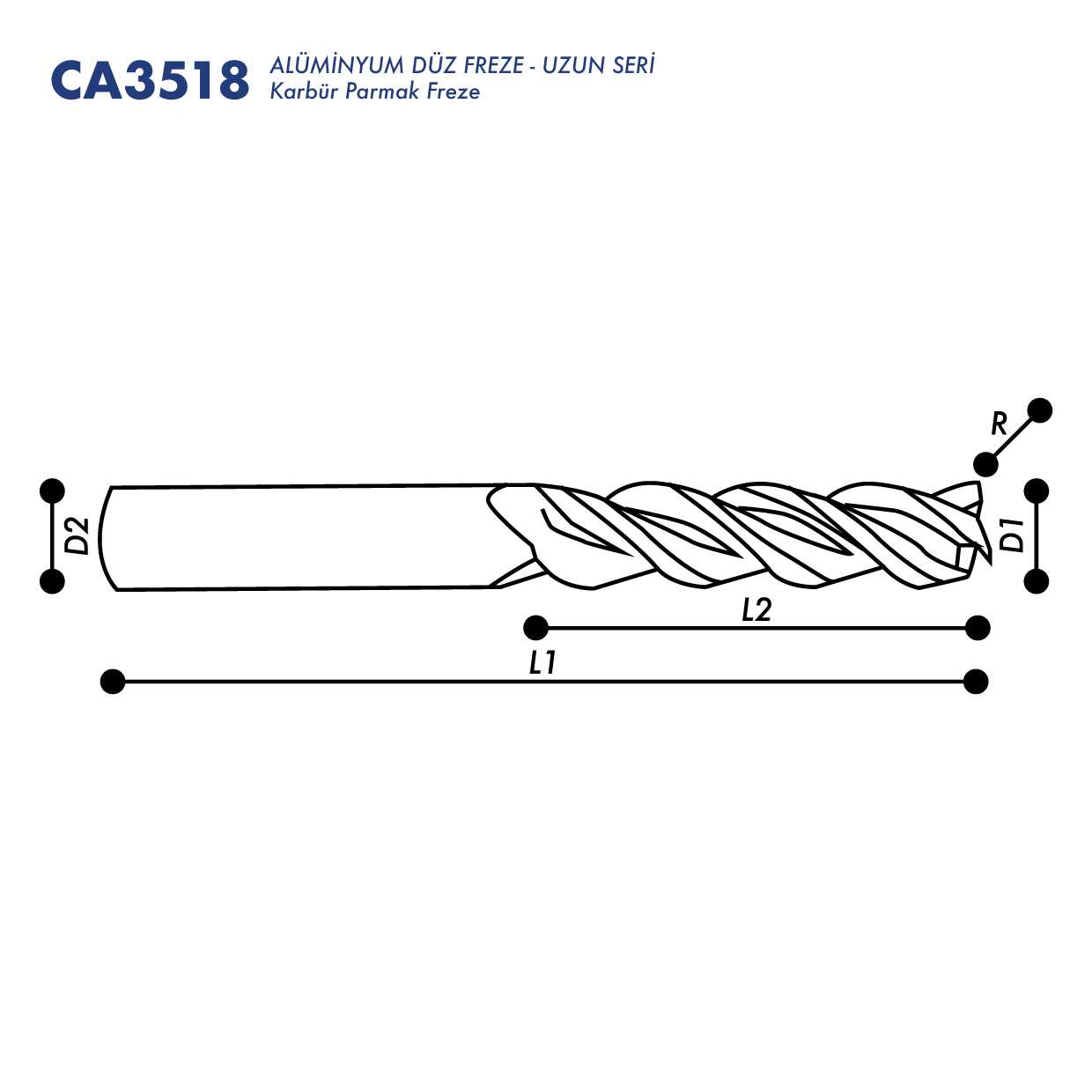Alüminyum Düz Freze - Uzun Seri - Teknik Bilgi