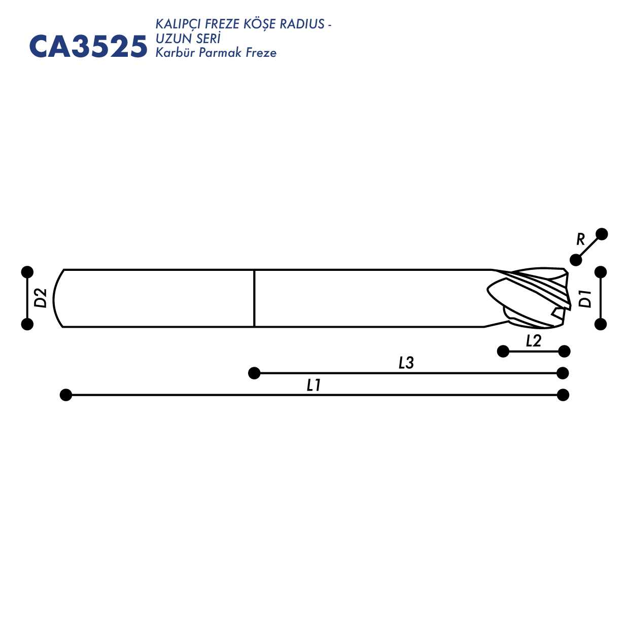 Kalıpçı Freze Köşe Radius - Uzun Seri - Teknik Bilgi